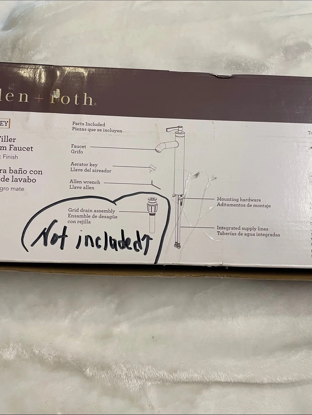 Allen+Roth Matte  Black Vessel Filler Bathroom Faucet